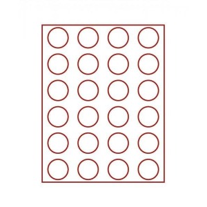 LINDNER - BOX STANDARD a 24 caselle rotonde da 41 mm - Rosso
