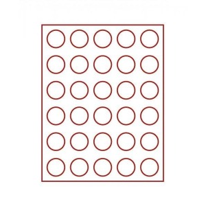 LINDNER - BOX STANDARD a 30 caselle rotonde da 36 mm - Rosso