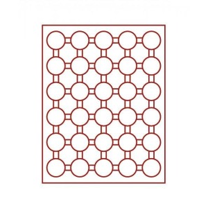 LINDNER - BOX STANDARD a 30 caselle rotonde da 37 mm - Rosso