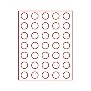 LINDNER - BOX STANDARD a 35 caselle rotonde da 31 mm - Rosso
