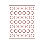 LINDNER - BOX STANDARD a 42 caselle rotonde da 29,5 mm - Rosso