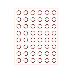 LINDNER - BOX STANDARD a 48 caselle rotonde da 24,25 mm - Rosso