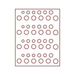 LINDNER - BOX STANDARD a 48 caselle rotonde per 4 serie Marchi Tedeschi - Rosso