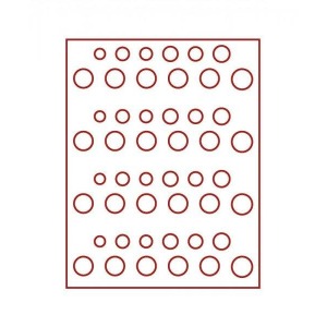 LINDNER - BOX STANDARD a 48 caselle rotonde per 4 serie Marchi Tedeschi - Rosso