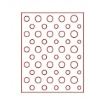 LINDNER - BOX STANDARD a 50 caselle rotonde per 5 serie Marchi Tedeschi - Rosso
