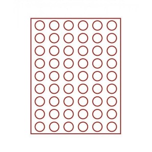 LINDNER - BOX STANDARD a 54 caselle rotonde da 26,75 mm - Rosso