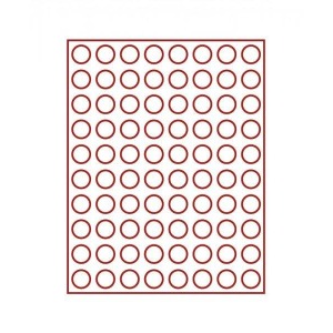 LINDNER - BOX STANDARD a 80 caselle rotonde da 22,25 mm - Rosso