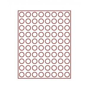 LINDNER - BOX STANDARD a 80 caselle rotonde da 23,5 mm - Rosso
