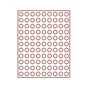 LINDNER - BOX STANDARD a 99 caselle rotonde da 19,25 mm - Rosso