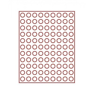 LINDNER - BOX STANDARD a 99 caselle rotonde da 20 mm - Rosso