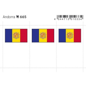 LINDNER - Bandiere adesive e da taschina Andorra - 6 pz.
