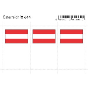 LINDNER - Bandiere adesive e da taschina Austria - 6 pz.