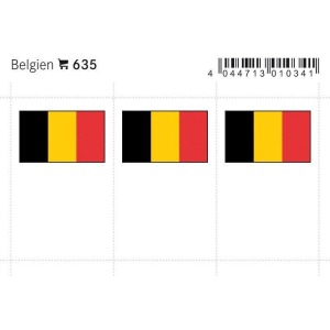 LINDNER - Bandiere adesive e da taschina Belgio - 6 pz.