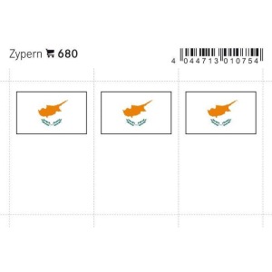LINDNER - Bandiere adesive e da taschina Cipro - 6 pz.