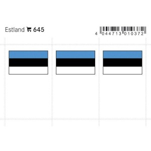 LINDNER - Bandiere adesive e da taschina Estonia - 6 pz.