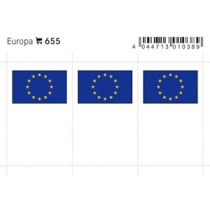 LINDNER - Bandiere adesive e da taschina Europa - 6 pz.