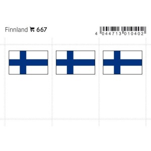 LINDNER - Bandiere adesive e da taschina Finlandia - 6 pz.