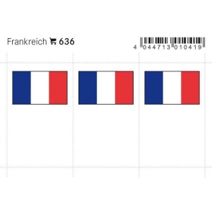 LINDNER - Bandiere adesive e da taschina Francia - 6 pz.
