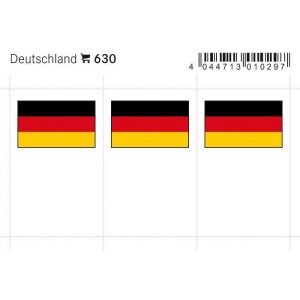 LINDNER - Bandiere adesive e da taschina Germania - 6 pz.