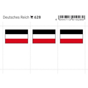 LINDNER - Bandiere adesive e da taschina Germania Reich - 6 pz.