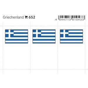 LINDNER - Bandiere adesive e da taschina Grecia - 6 pz.