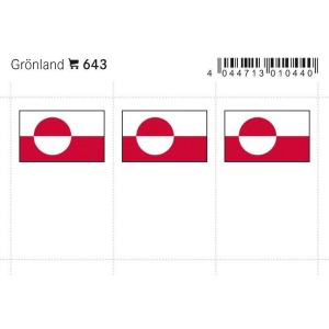 LINDNER - Bandiere adesive e da taschina Groenlandia - 6 pz.