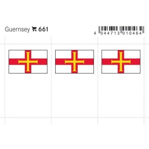 LINDNER - Bandiere adesive e da taschina Guernsey - 6 pz.