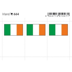 LINDNER - Bandiere adesive e da taschina Irlanda - 6 pz.