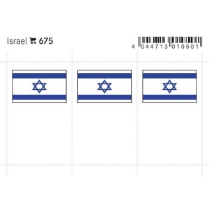 LINDNER - Bandiere adesive e da taschina Israele - 6 pz.
