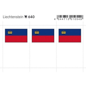 LINDNER - Bandiere adesive e da taschina Liechtenstein - 6 pz.