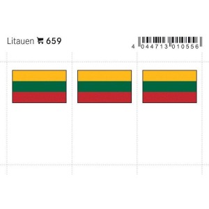 LINDNER - Bandiere adesive e da taschina Lituania - 6 pz.