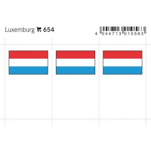 LINDNER - Bandiere adesive e da taschina Lussemburgo - 6 pz.