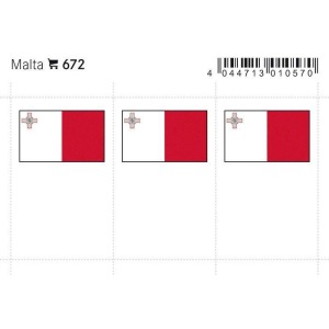 LINDNER - Bandiere adesive e da taschina Malta - 6 pz.