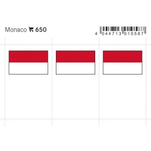 LINDNER - Bandiere adesive e da taschina Monaco - 6 pz.