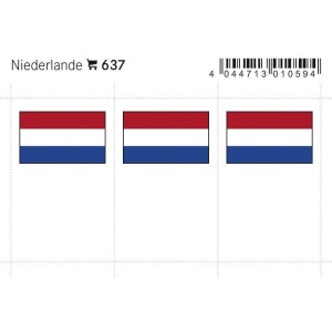 LINDNER - Bandiere adesive e da taschina Olanda - 6 pz.