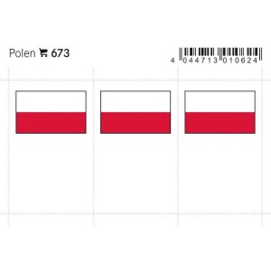 LINDNER - Bandiere adesive e da taschina Polonia - 6 pz.