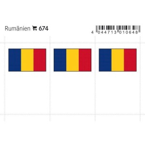 LINDNER - Bandiere adesive e da taschina Romania - 6 pz.