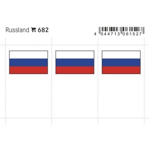LINDNER - Bandiere adesive e da taschina Russia - 6 pz.