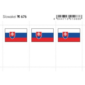 LINDNER - Bandiere adesive e da taschina Slovacchia - 6 pz.