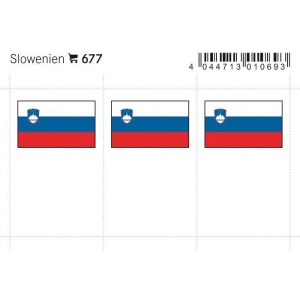 LINDNER - Bandiere adesive e da taschina Slovenia - 6 pz.