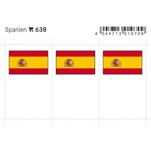 LINDNER - Bandiere adesive e da taschina Spagna - 6 pz.