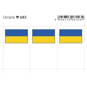 LINDNER - Bandiere adesive e da taschina Ucraina - 6 pz.