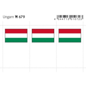 LINDNER - Bandiere adesive e da taschina Ungheria - 6 pz.