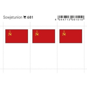 LINDNER - Bandiere adesive e da taschina Unione Sovietica - 6 pz.