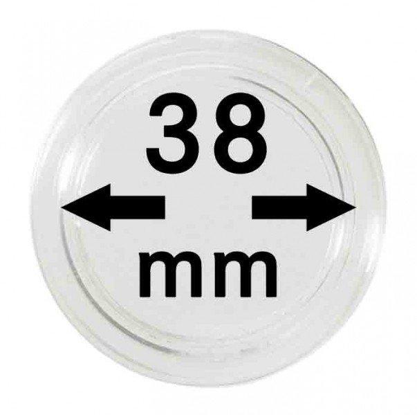 Capsule per monete da 38 mm 10 pz. Lindner 1 LINDNER - Capsule per monete da 38 mm - 10 pz.