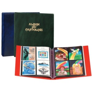 ABAFIL - Cartella a 2 perni EUROCARD con fogli per 160 cartoline - Qualsiasi colore