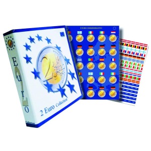 MASTER PHIL - Cartella a 4 anelli 2 EURO ECO con custodia, bandierine e 4 inserti per 100 monete
