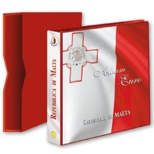 ABAFIL - Cartella a 4 anelli ALBUM 2 € REPUBBLICA DI MALTA con custodia, vuota