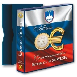 ABAFIL - Cartella a 4 anelli ALBUM 3 € SLOVENIA con custodia, vuota