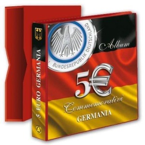 ABAFIL - Cartella a 4 anelli ALBUM 5 € GERMANIA METALLO E POLIMERO con custodia, vuota